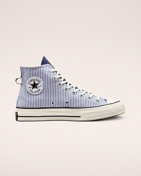 Converse Chuck 70 Lo-Fi Hickory Stripe High Top HellBlau | A48790L