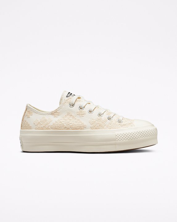 Converse Chuck Taylor All Star Lift Festival Borderie Low Top Weiß | A32726F