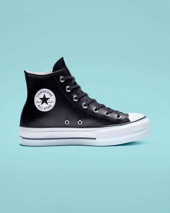 Converse Chuck Taylor All Star Lift Leder High Top Schwarz | A05653R
