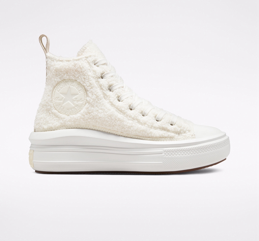 Converse Chuck Taylor All Star Move Plattform Cozy Tones Sherpa Weiß | A00523M